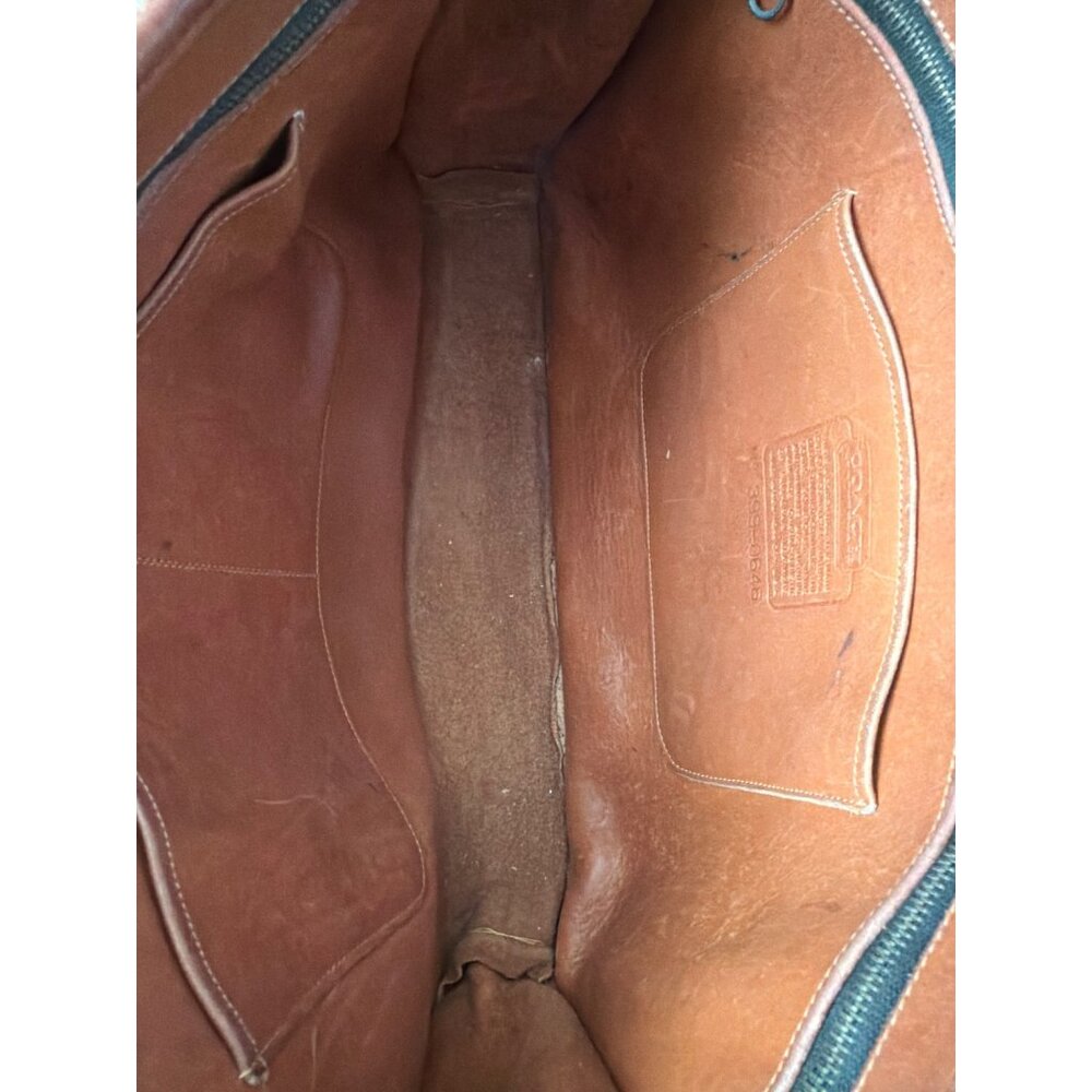 1970s 80s Coach 399-0645 Glove Tanned British Tan Marketing Tote Bag NYC w/FLAWS - Picture 10 of 15